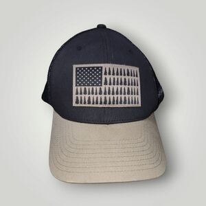 Gray Beige Columbia American Flag Hat OS